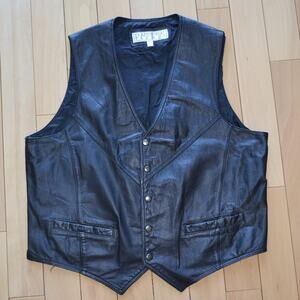Vintage Traditional Trends Leather Biker Vest Size XL